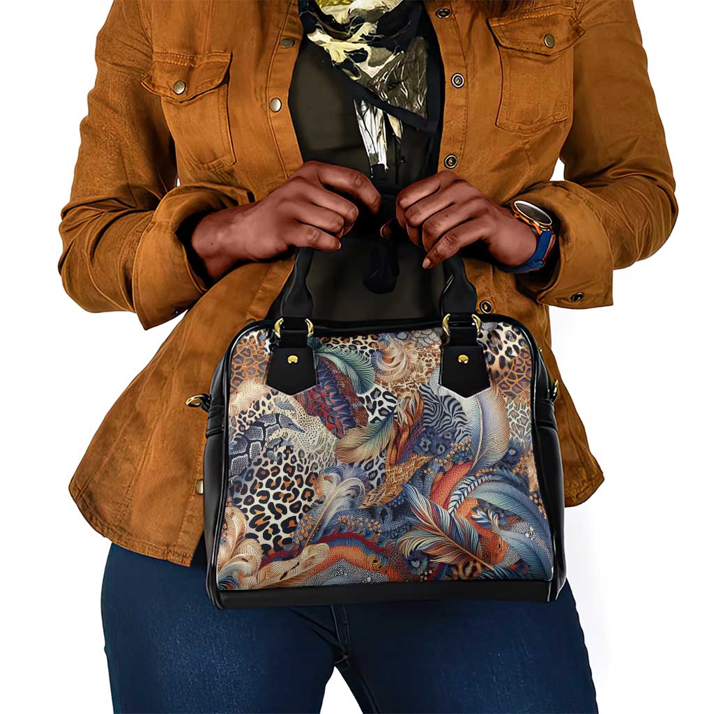 African Wild Animal Skins Shoulder Handbag Unique Leopard Zebra And Snake Patterns - African Pride
