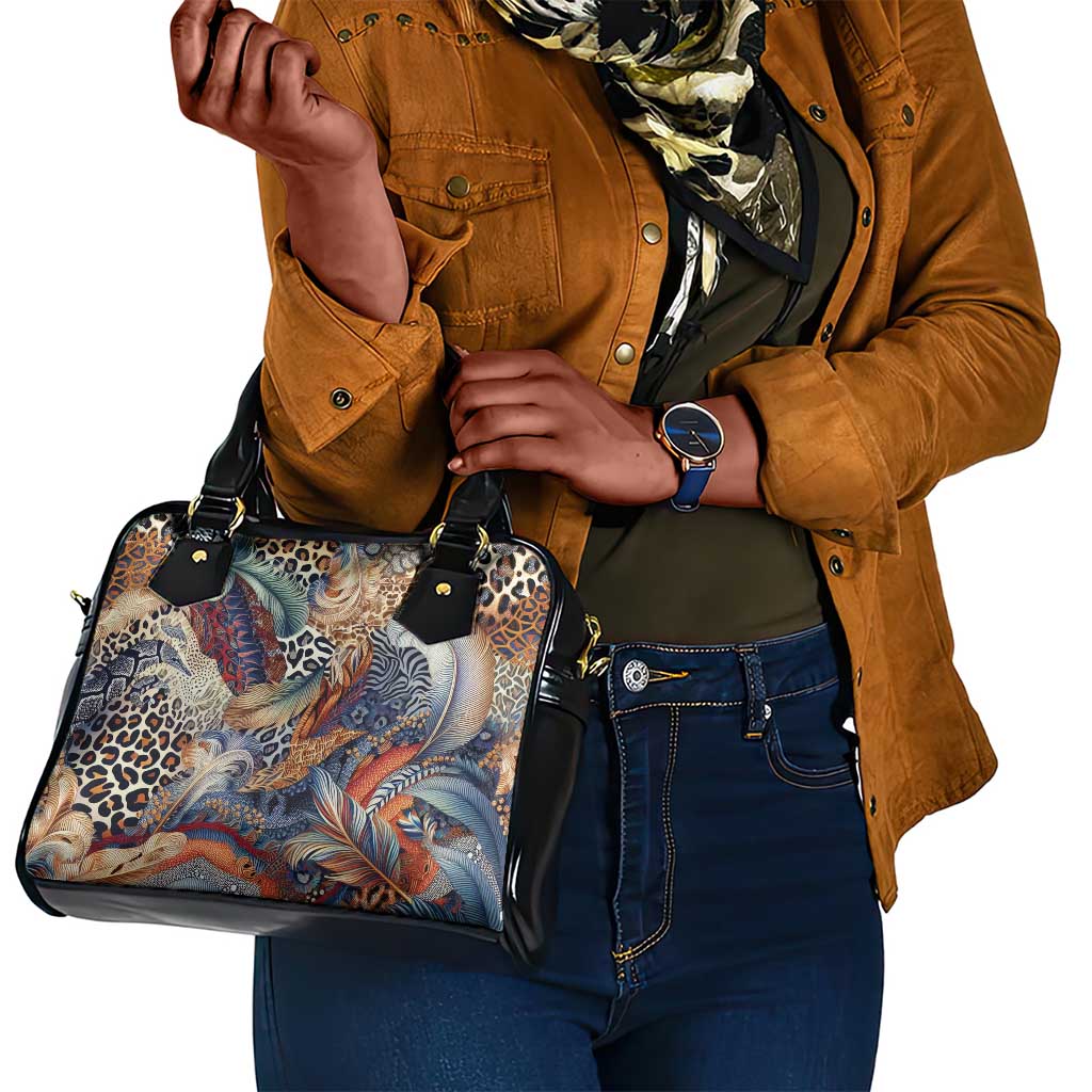 African Wild Animal Skins Shoulder Handbag Unique Leopard Zebra And Snake Patterns - African Pride