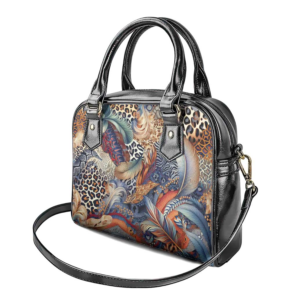 African Wild Animal Skins Shoulder Handbag Unique Leopard Zebra And Snake Patterns - African Pride