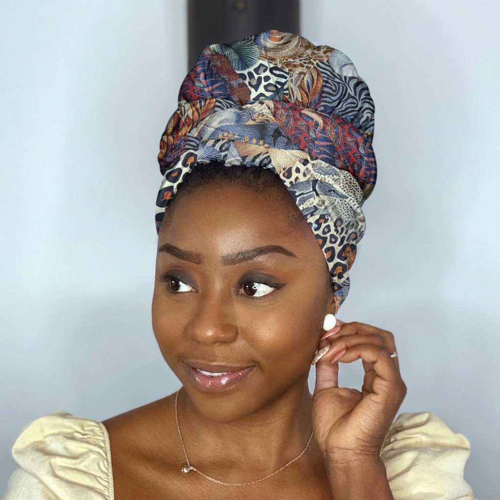 African Wild Animal Skins Simple Headwrap Unique Leopard Zebra And Snake Patterns
