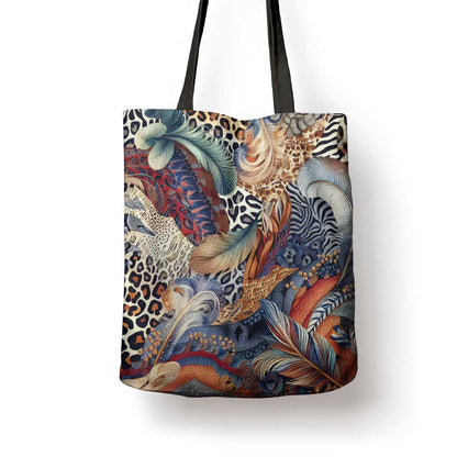 African Wild Animal Skins Tote Bag Unique Leopard Zebra And Snake Patterns