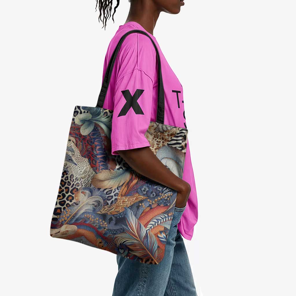 African Wild Animal Skins Tote Bag Unique Leopard Zebra And Snake Patterns