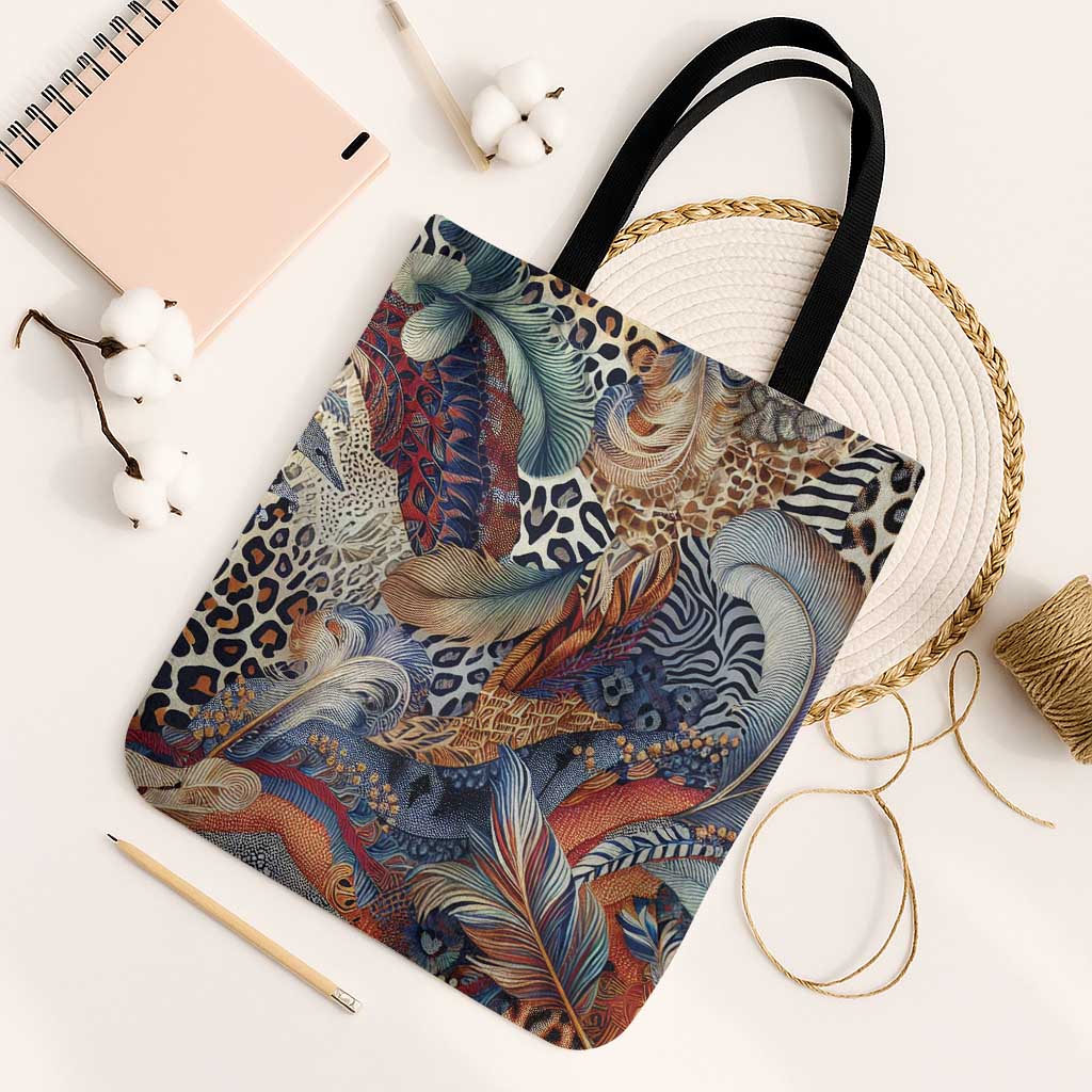 African Wild Animal Skins Tote Bag Unique Leopard Zebra And Snake Patterns