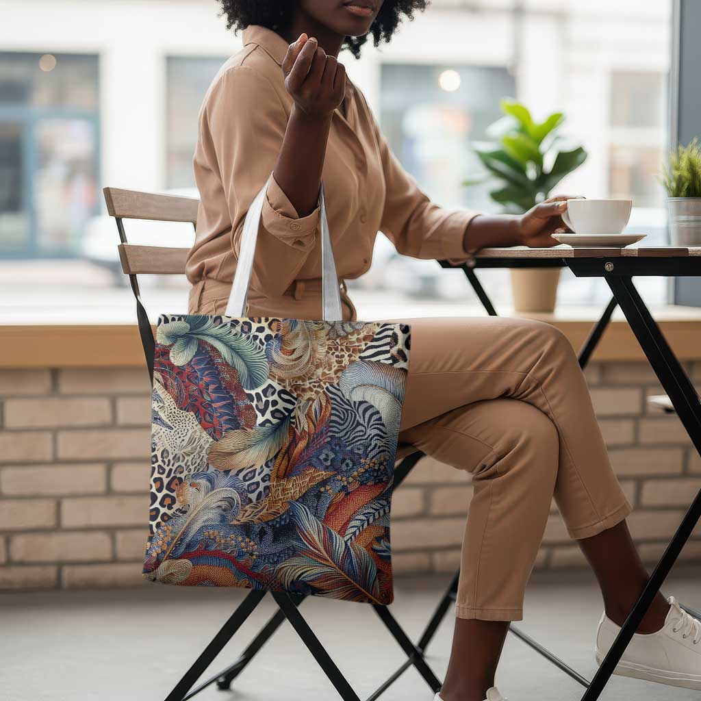 African Wild Animal Skins Tote Bag Unique Leopard Zebra And Snake Patterns