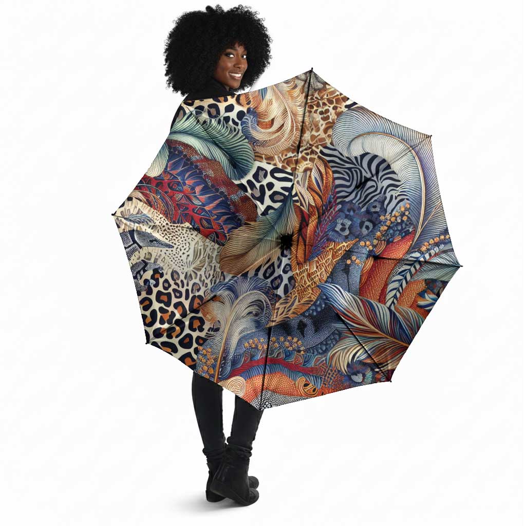 African Wild Animal Skins Umbrella Unique Leopard Zebra And Snake Patterns