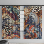 African Wild Animal Skins Window Curtain Unique Leopard Zebra And Snake Patterns - African Pride