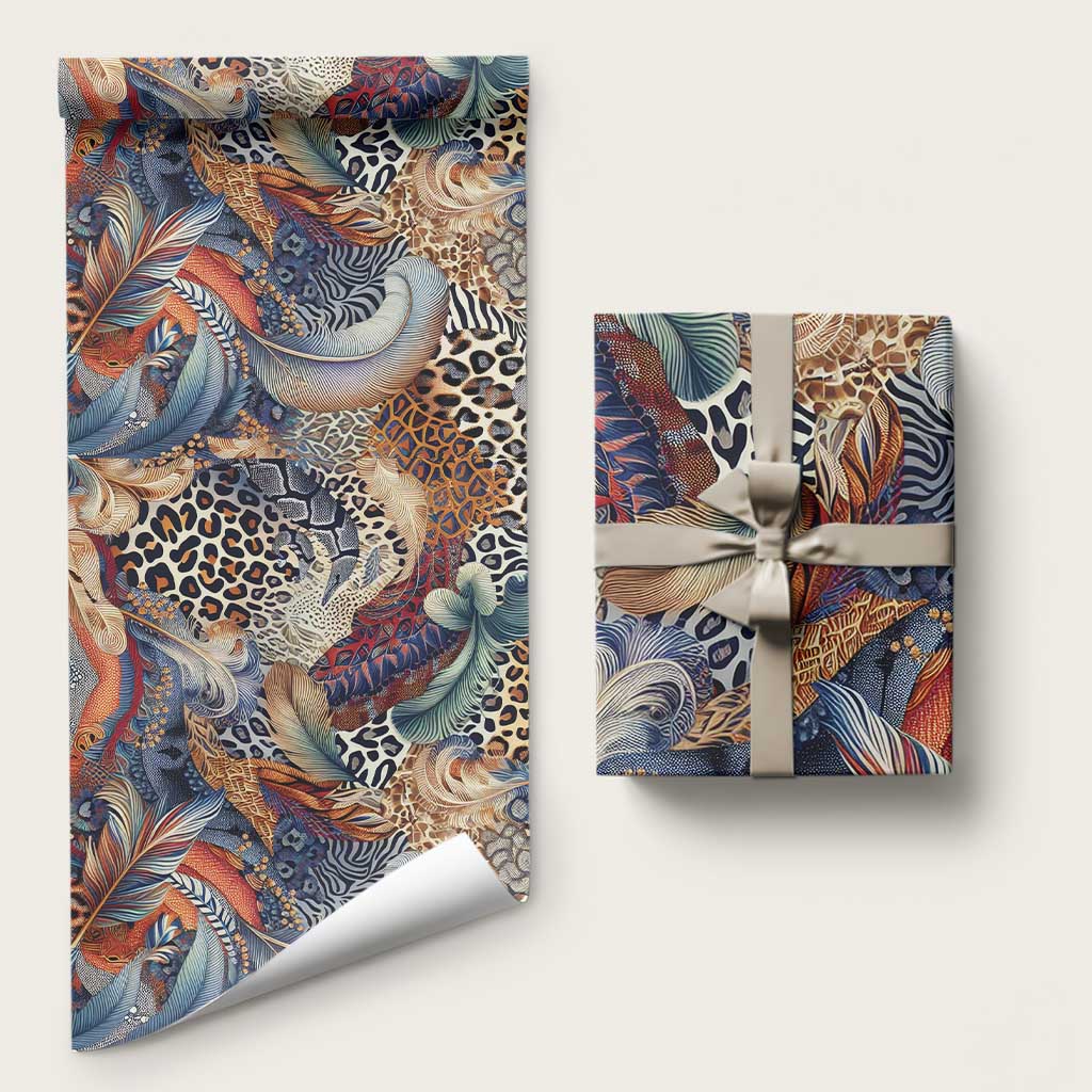 African Wild Animal Skins Wrapping Paper Unique Leopard Zebra And Snake Patterns - African Pride