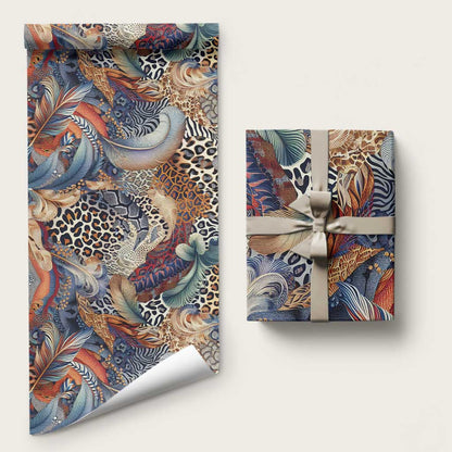 African Wild Animal Skins Wrapping Paper Unique Leopard Zebra And Snake Patterns - African Pride