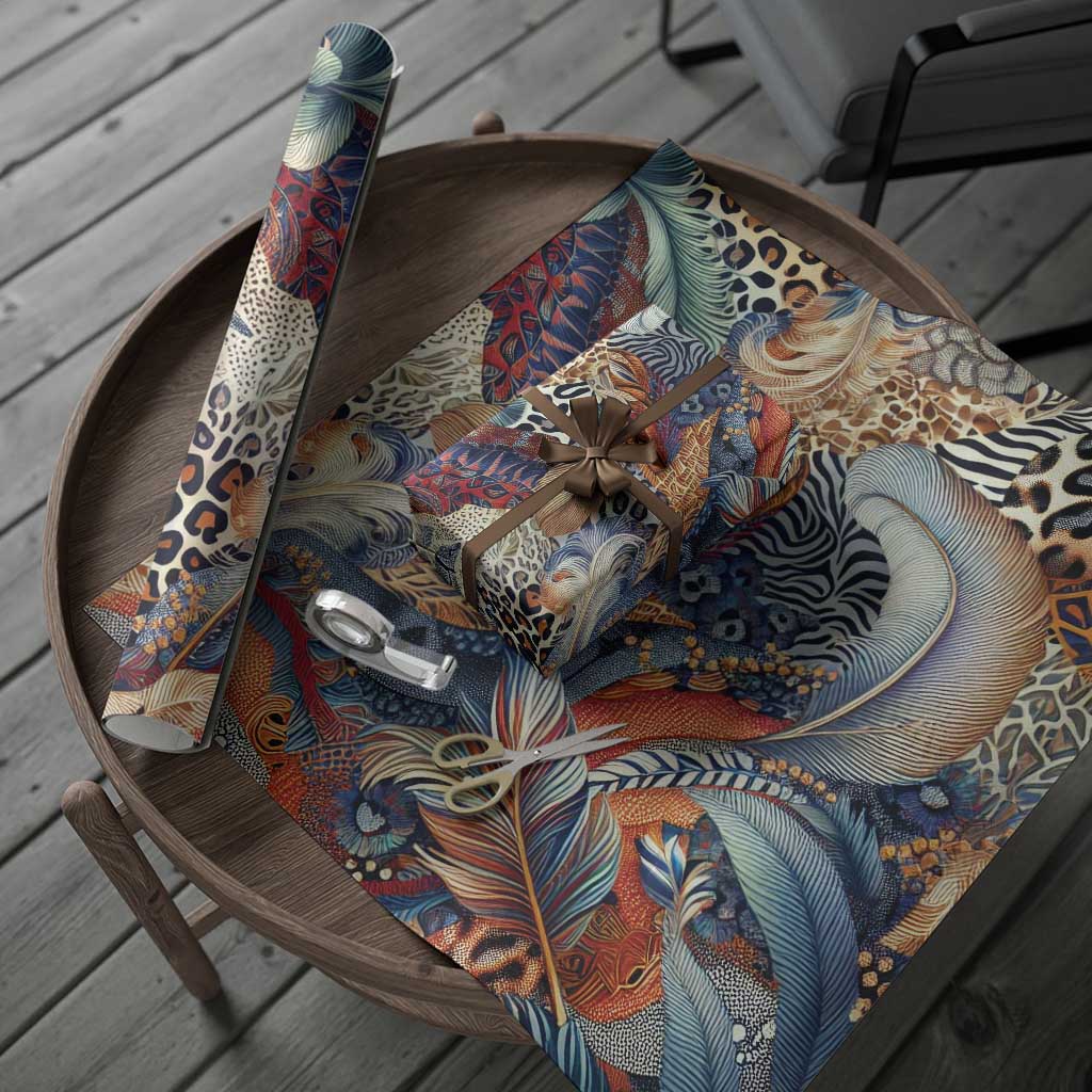 African Wild Animal Skins Wrapping Paper Unique Leopard Zebra And Snake Patterns - African Pride