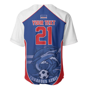 World Football 2026 Cape Verde Custom Baseball Jersey Tubaroes Azuis Blue Shark LT9