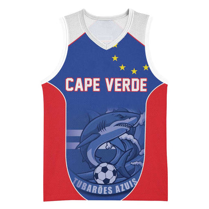 World Football 2026 Cape Verde Custom Basketball Jersey Tubaroes Azuis Blue Shark - African Pride