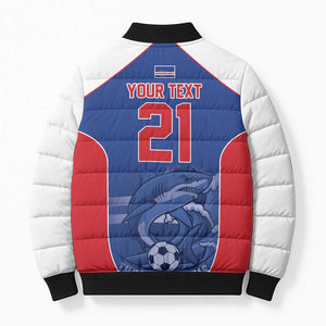 World Football 2026 Cape Verde Custom Bomber Puffer Jacket Tubaroes Azuis Blue Shark - African Pride