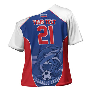 World Football 2026 Cape Verde Custom Cross Shoulder Shirt Tubaroes Azuis Blue Shark - African Pride