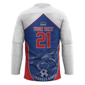 World Football 2026 Cape Verde Custom Hockey Jersey Tubaroes Azuis Blue Shark - African Pride