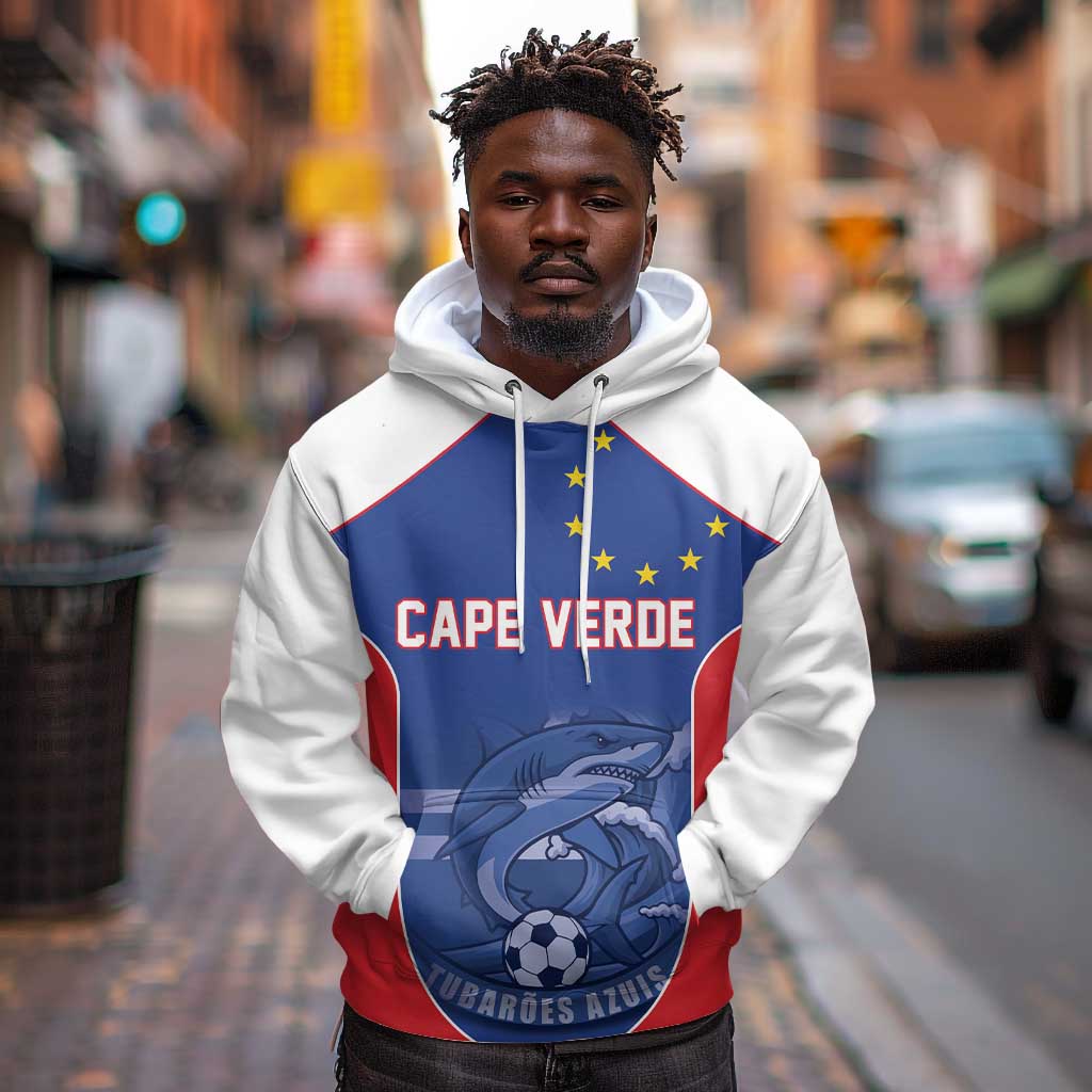 World Football 2026 Cape Verde Custom Hoodie Tubaroes Azuis Blue Shark - African Pride