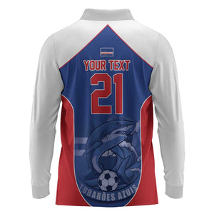 World Football 2026 Cape Verde Custom Long Sleeve Polo Shirt Tubaroes Azuis Blue Shark - African Pride