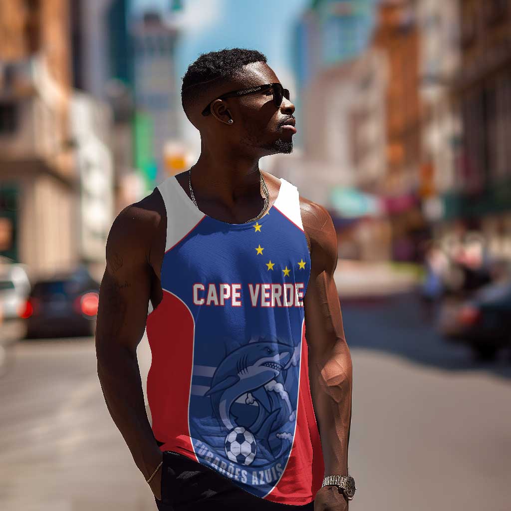 World Football 2026 Cape Verde Custom Men Tank Top Tubaroes Azuis Blue Shark - African Pride