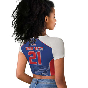 World Football 2026 Cape Verde Custom Raglan Cropped T shirt Tubaroes Azuis Blue Shark LT9