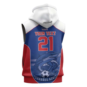 World Football 2026 Cape Verde Custom Sleeveless Zip Hoodie Tubaroes Azuis Blue Shark - African Pride