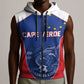 World Football 2026 Cape Verde Custom Sleeveless Zip Hoodie Tubaroes Azuis Blue Shark - African Pride