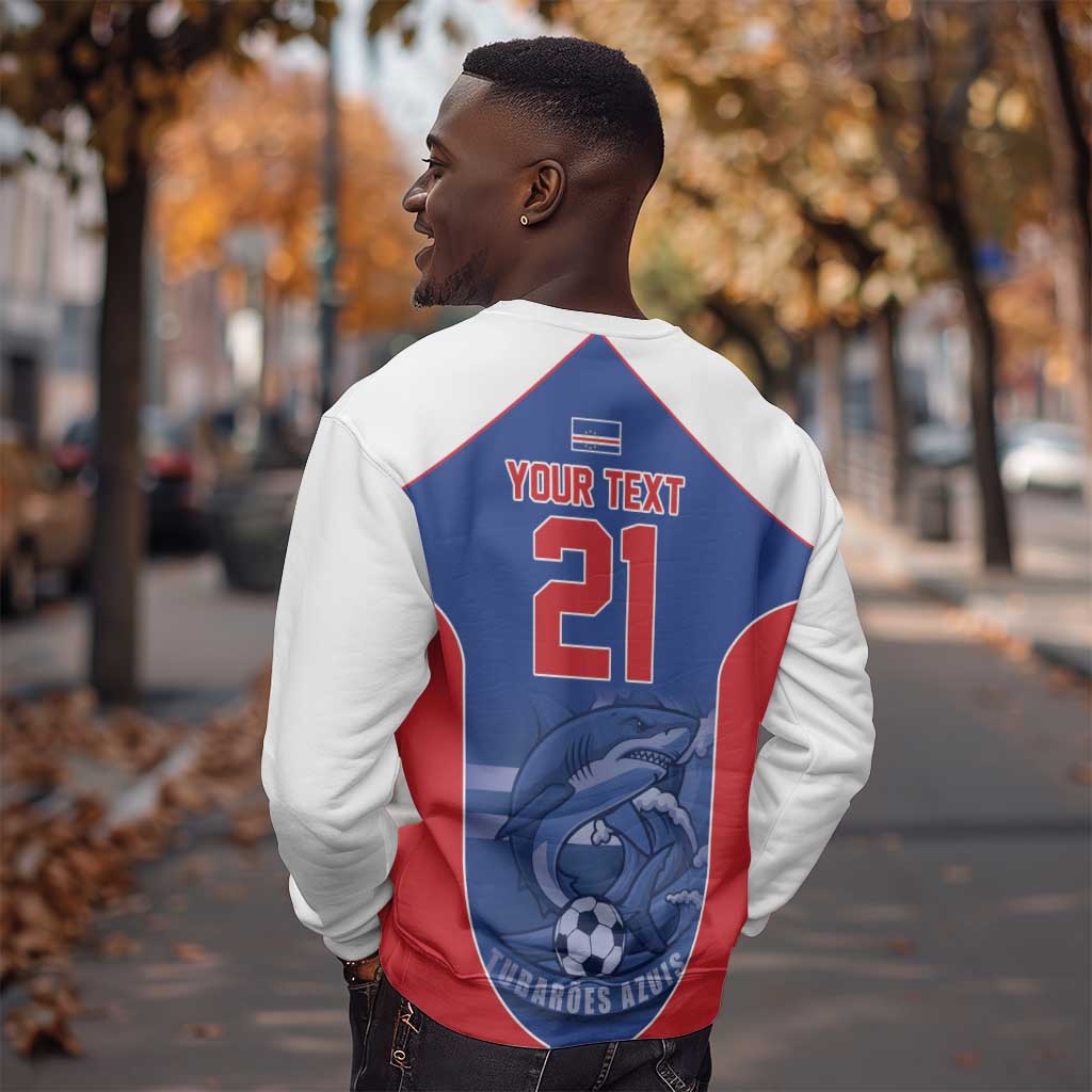World Football 2026 Cape Verde Custom Sweatshirt Tubaroes Azuis Blue Shark - African Pride