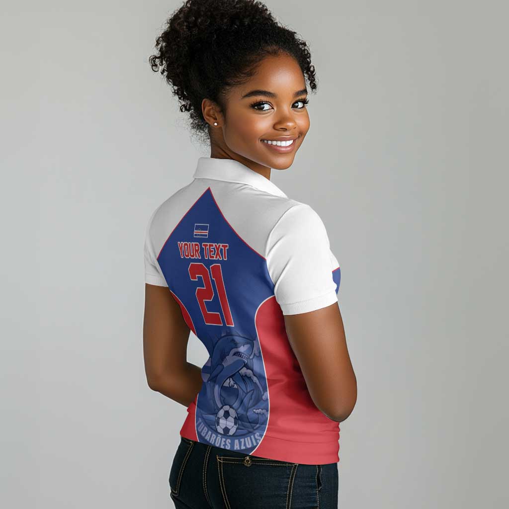 World Football 2026 Cape Verde Custom Women Polo Shirt Tubaroes Azuis Blue Shark LT9