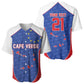 World Football 2026 Cape Verde Custom Baseball Jersey Tubaroes Azuis Verde Simple Map LT9