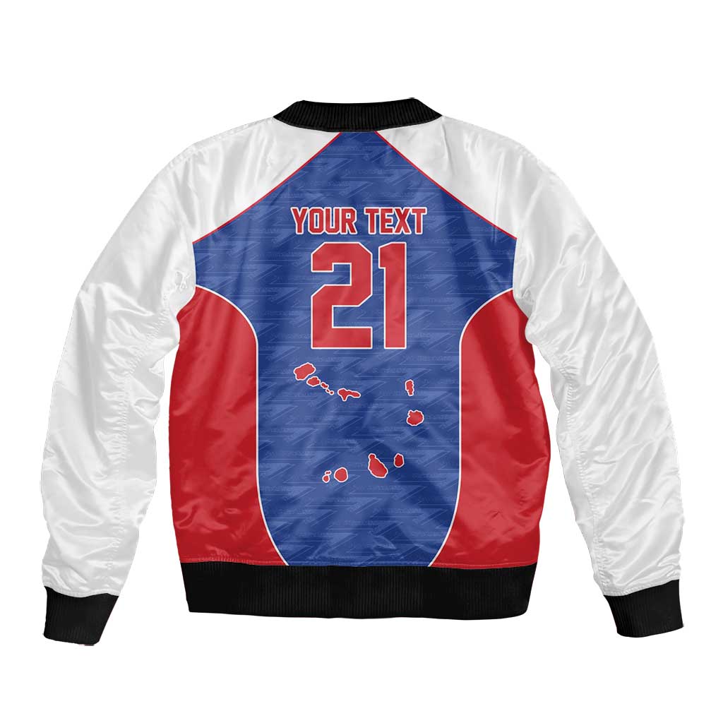 World Football 2026 Cape Verde Custom Bomber Jacket Tubaroes Azuis Verde Simple Map - African Pride