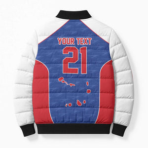 World Football 2026 Cape Verde Custom Bomber Puffer Jacket Tubaroes Azuis Verde Simple Map - African Pride