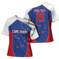 World Football 2026 Cape Verde Custom Cross Shoulder Shirt Tubaroes Azuis Verde Simple Map - African Pride