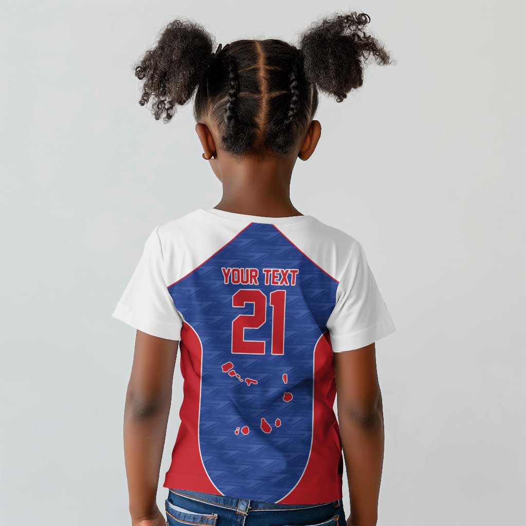 World Football 2026 Cape Verde Custom Kid T shirt Tubaroes Azuis Verde Simple Map LT9