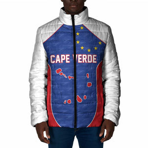 World Football 2026 Cape Verde Custom Padded Jacket Tubaroes Azuis Verde Simple Map - African Pride