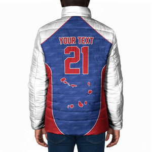 World Football 2026 Cape Verde Custom Padded Jacket Tubaroes Azuis Verde Simple Map - African Pride