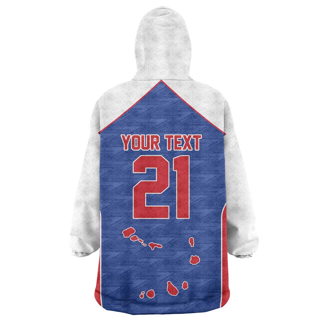 World Football 2026 Cape Verde Custom Wearable Blanket Hoodie Tubaroes Azuis Verde Simple Map - African Pride