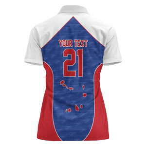 World Football 2026 Cape Verde Custom Women Polo Shirt Tubaroes Azuis Verde Simple Map LT9