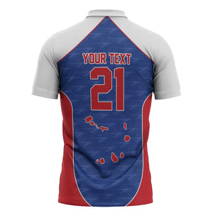 World Football 2026 Cape Verde Custom Zipper Polo Shirt Tubaroes Azuis Verde Simple Map - African Pride