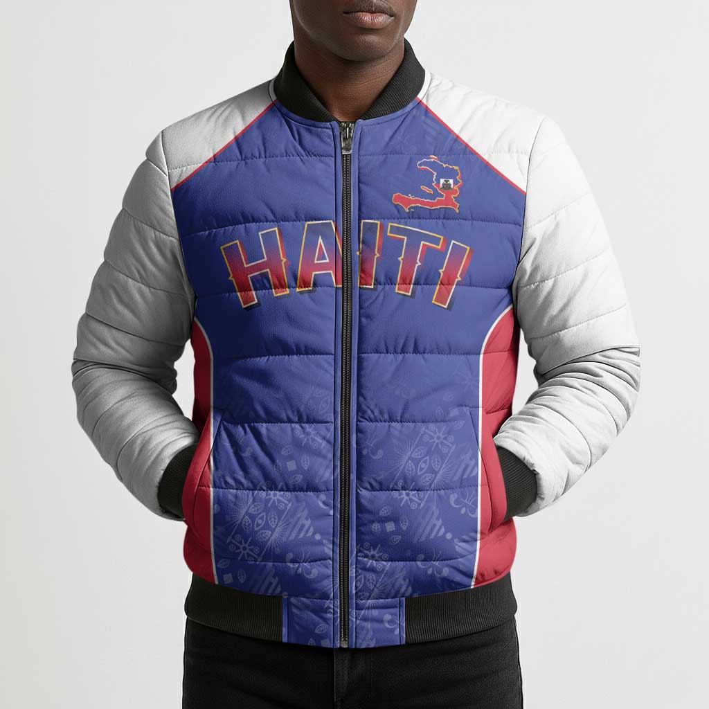 World Football 2026 Afro-Haiti Custom Bomber Puffer Jacket Together For Ayiti Blue Style - African Pride