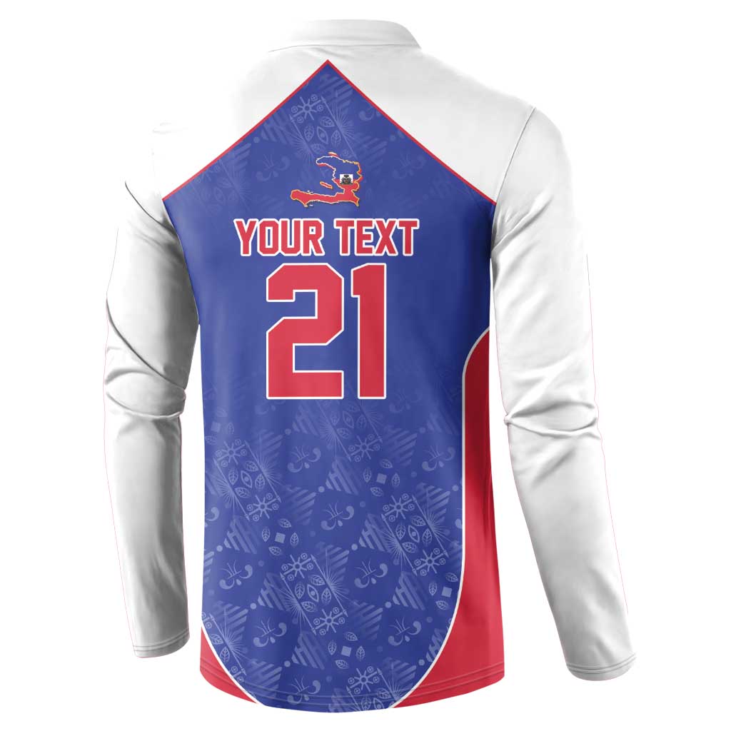 World Football 2026 Afro-Haiti Custom Button Sweatshirt Together For Ayiti Blue Style