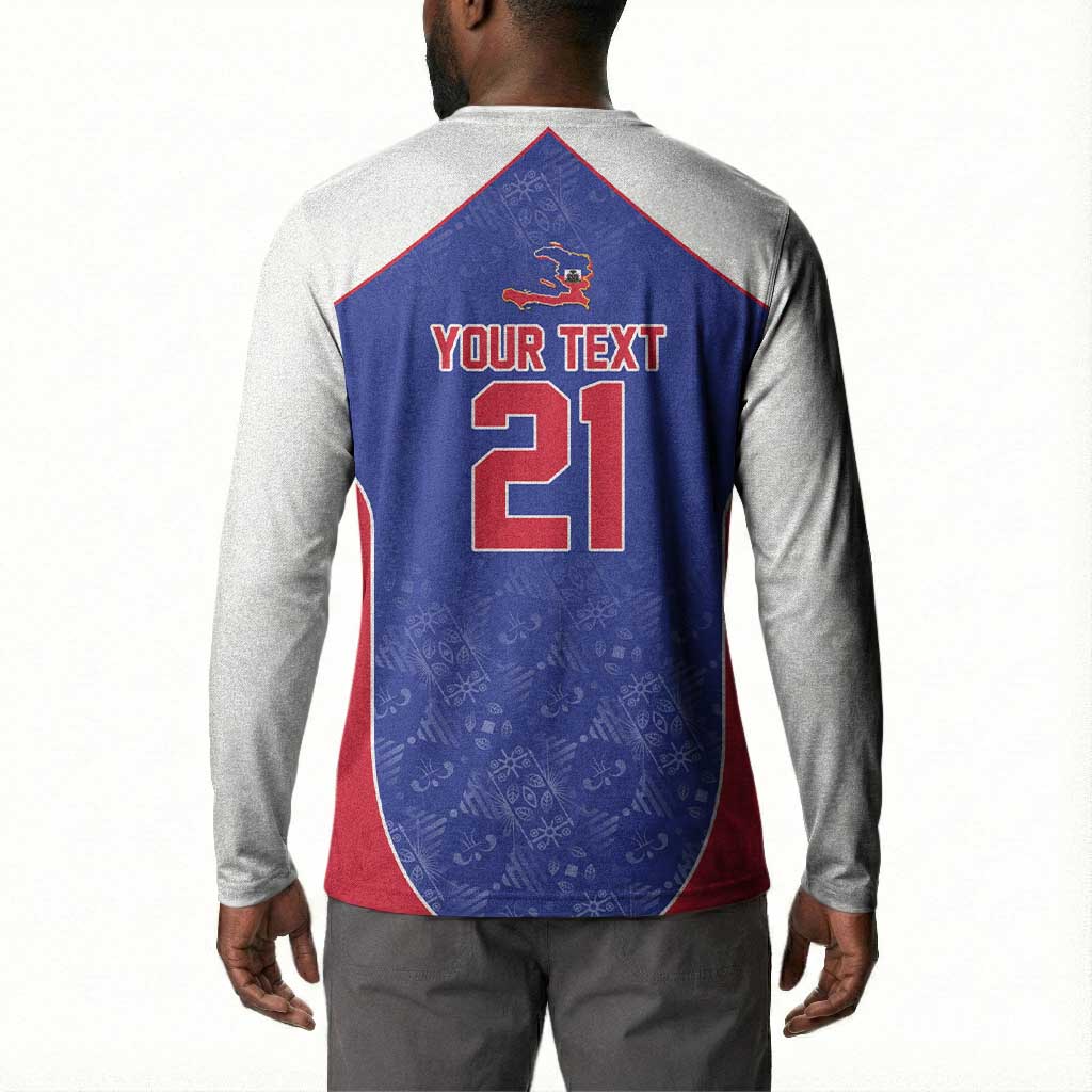 World Football 2026 Afro-Haiti Custom Button Sweatshirt Together For Ayiti Blue Style