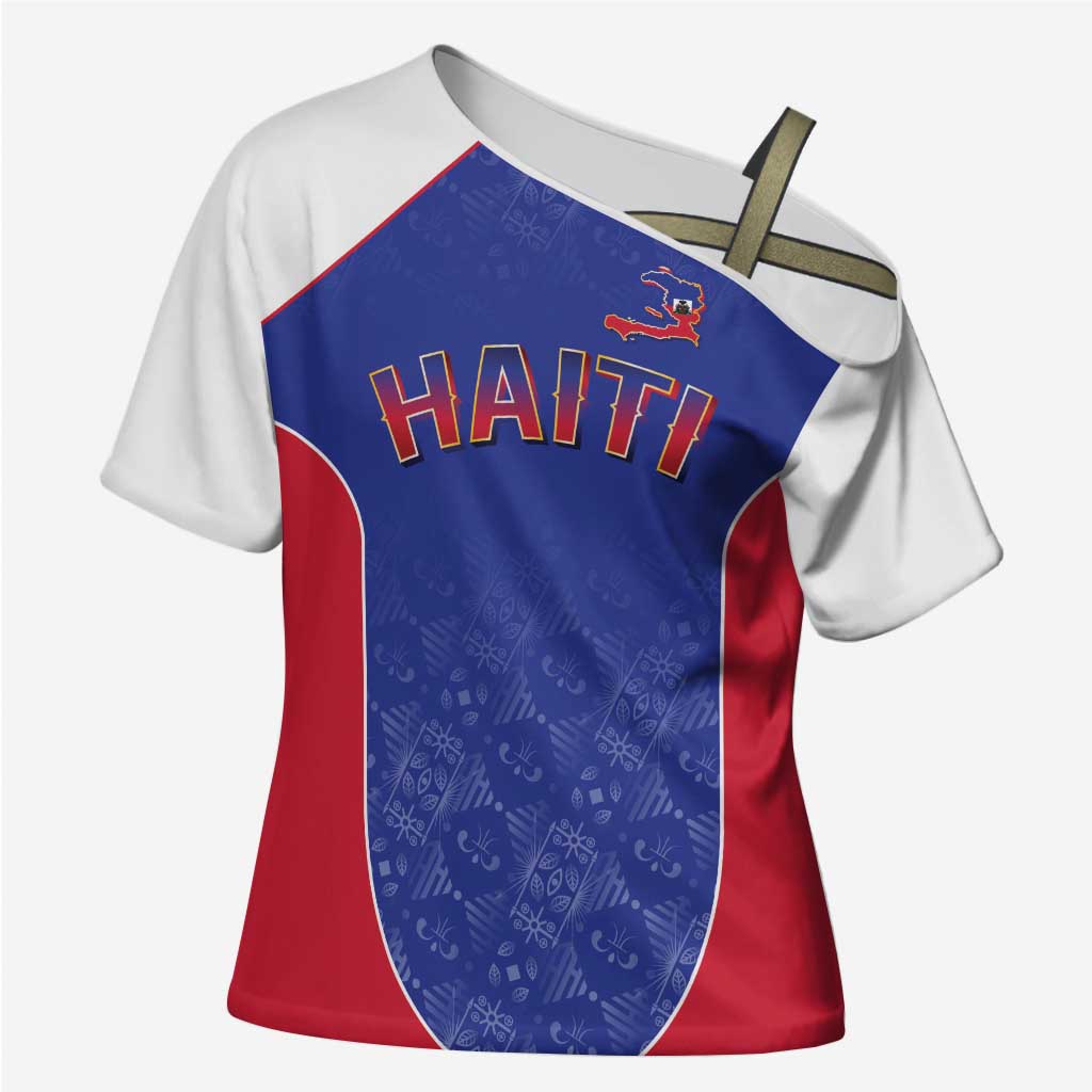 World Football 2026 Afro-Haiti Custom Cross Shoulder Shirt Together For Ayiti Blue Style - African Pride
