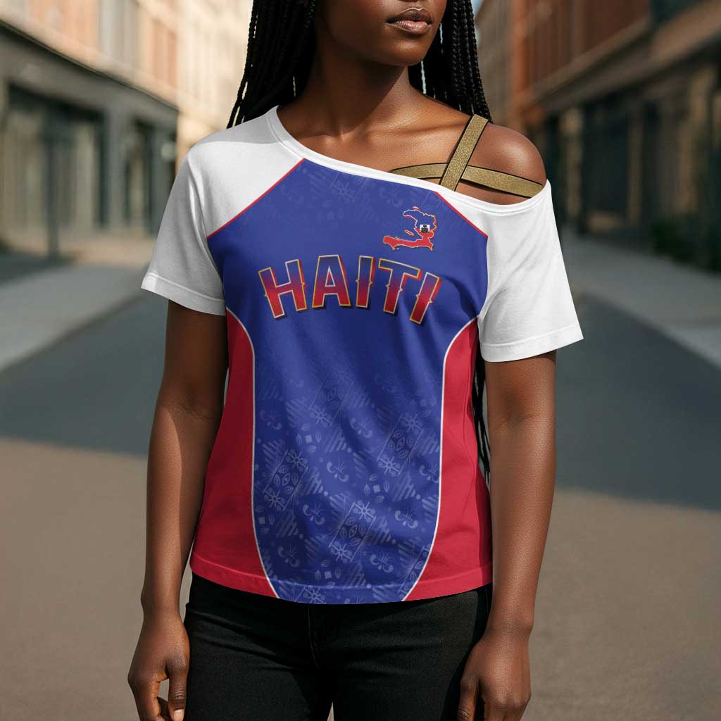 World Football 2026 Afro-Haiti Custom Cross Shoulder Shirt Together For Ayiti Blue Style - African Pride