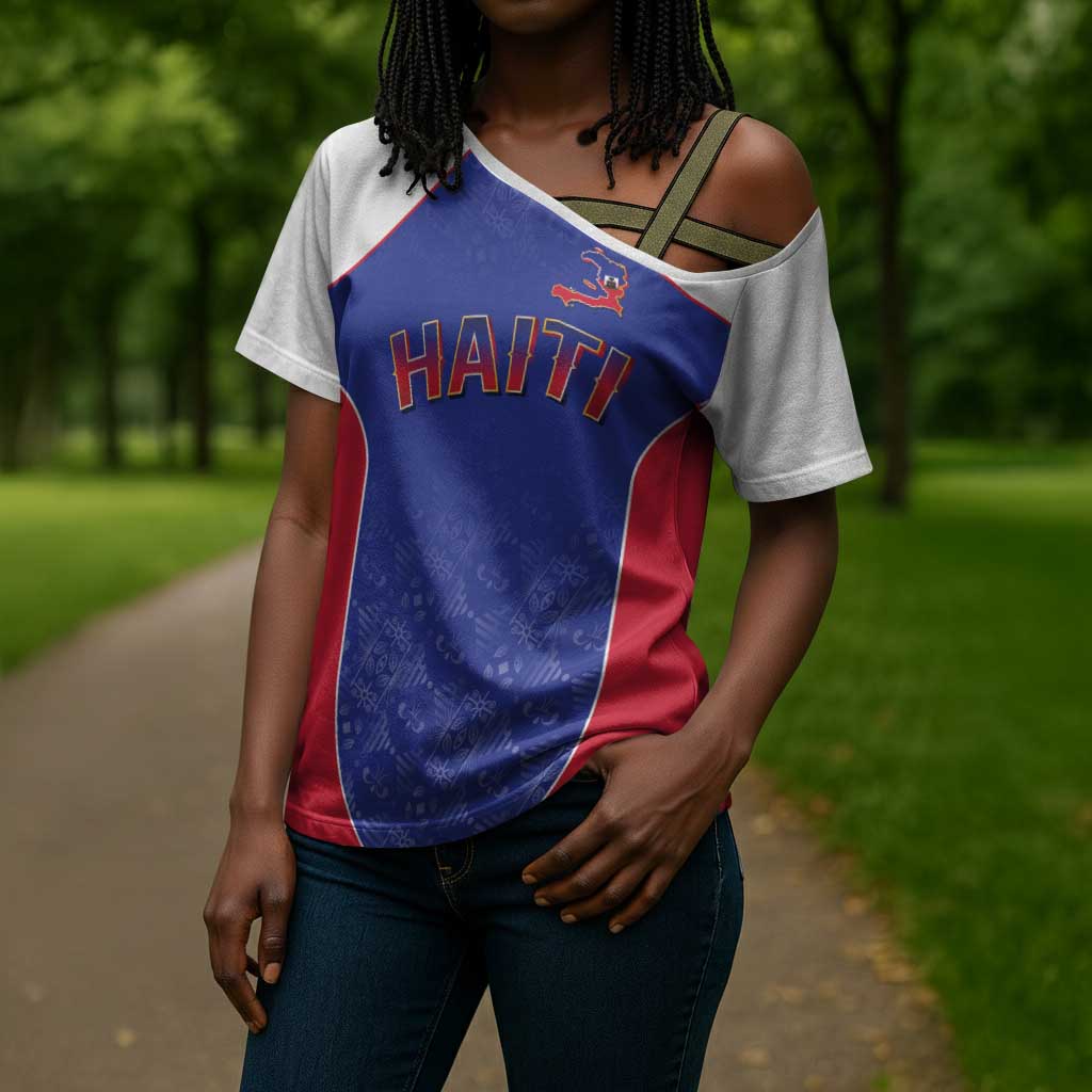 World Football 2026 Afro-Haiti Custom Cross Shoulder Shirt Together For Ayiti Blue Style - African Pride