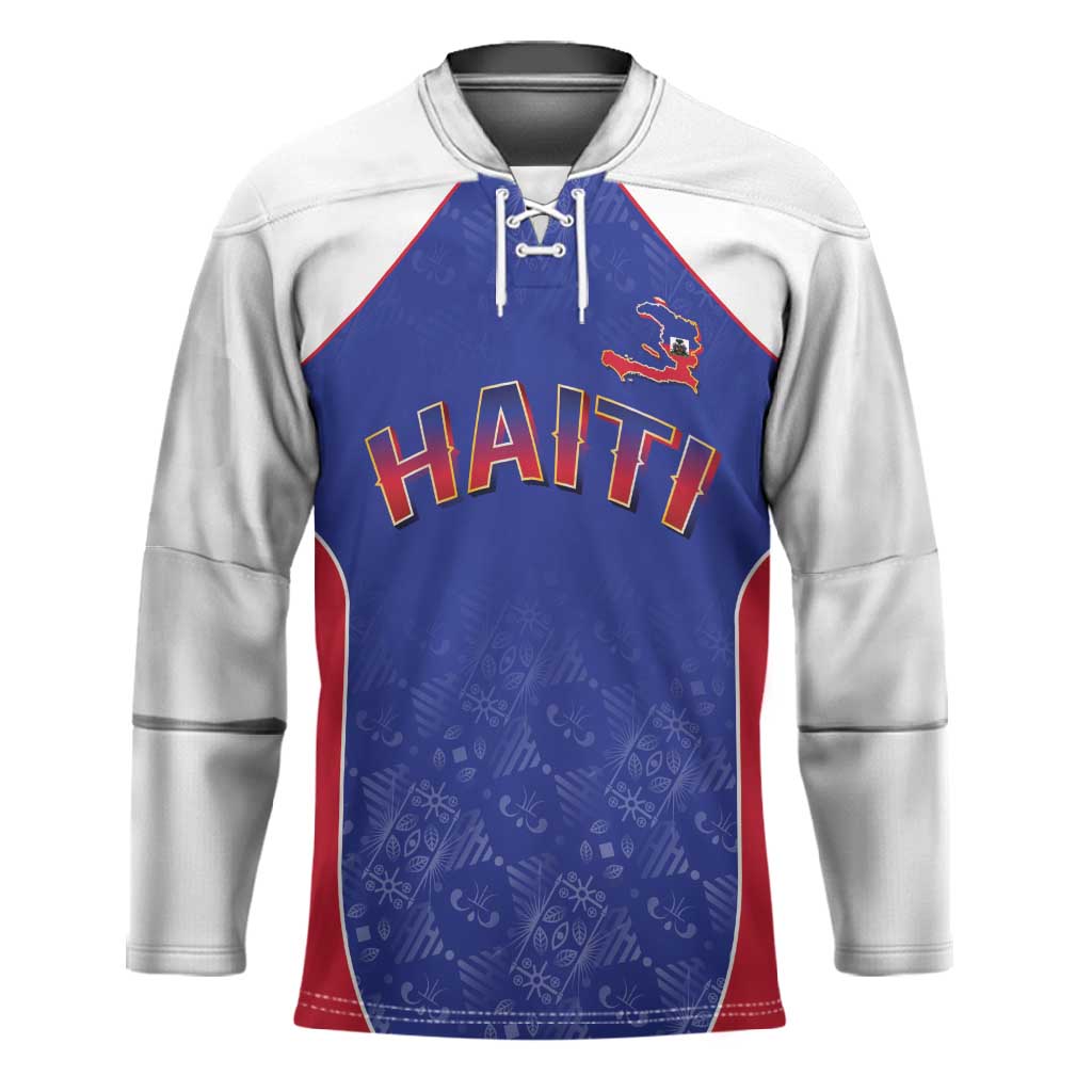 World Football 2026 Afro-Haiti Custom Hockey Jersey Together For Ayiti Blue Style - African Pride