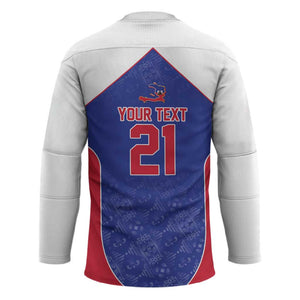 World Football 2026 Afro-Haiti Custom Hockey Jersey Together For Ayiti Blue Style - African Pride