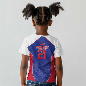 World Football 2026 Afro-Haiti Custom Kid T shirt Together For Ayiti Blue Style LT9