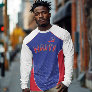 World Football 2026 Afro-Haiti Custom Long Sleeve Shirt Together For Ayiti Blue Style - African Pride