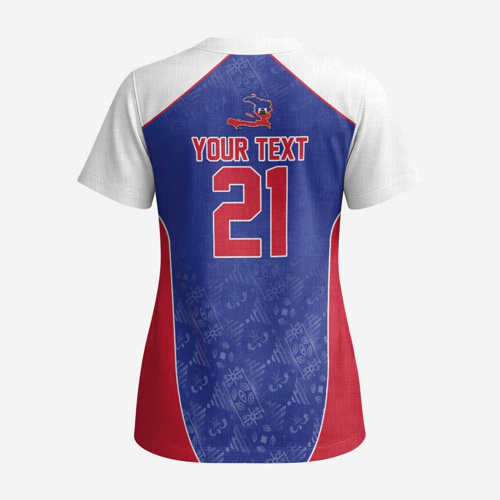 World Football 2026 Afro-Haiti Custom Scrub Top Together For Ayiti Blue Style - African Pride