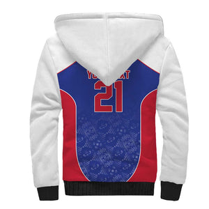 World Football 2026 Afro-Haiti Custom Sherpa Hoodie Together For Ayiti Blue Style - African Pride