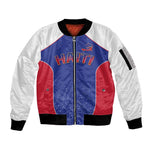 World Football 2026 Afro-Haiti Custom Sleeve Zip Bomber Jacket Together For Ayiti Blue Style - African Pride