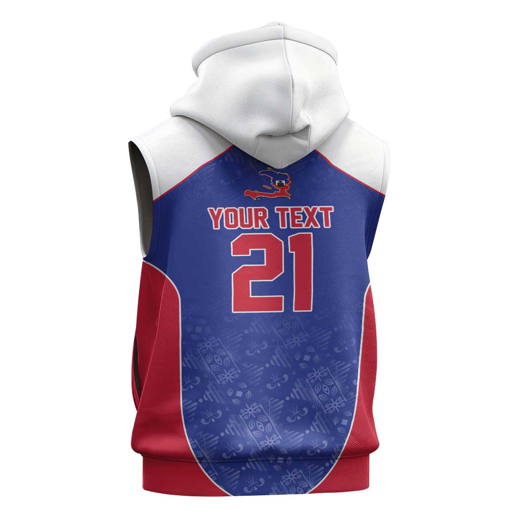 World Football 2026 Afro-Haiti Custom Sleeveless Hoodie Together For Ayiti Blue Style - African Pride